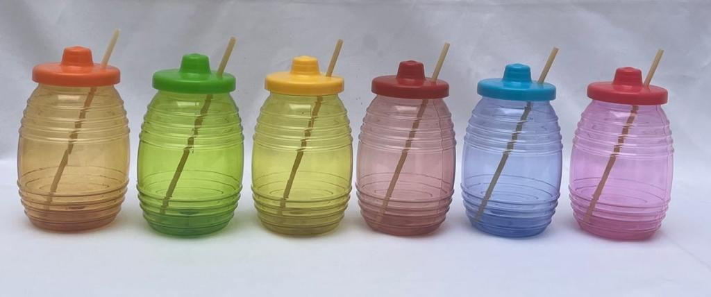 6 x 1/2 Lt - 16oz Muti-color vitroleros aguas frescas favorite drink new Mexico w/straws