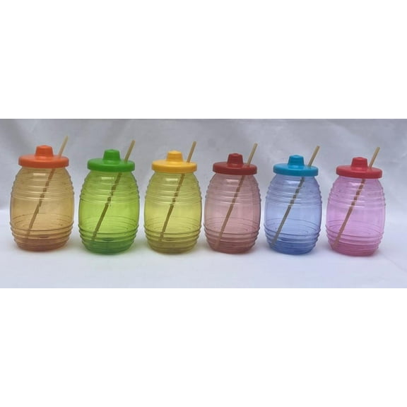 6 x 1/2 Lt - 16oz Muti-color vitroleros aguas frescas favorite drink new Mexico w/straws