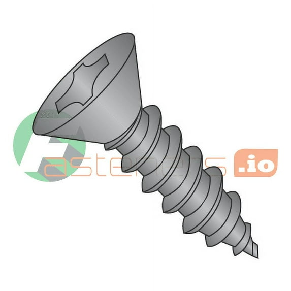 #6 x 1 3/4" Type A Self-Tapping Screws / Phillips / Flat Head / Steel / Black Oxide (Quantity: 4,500 pcs)