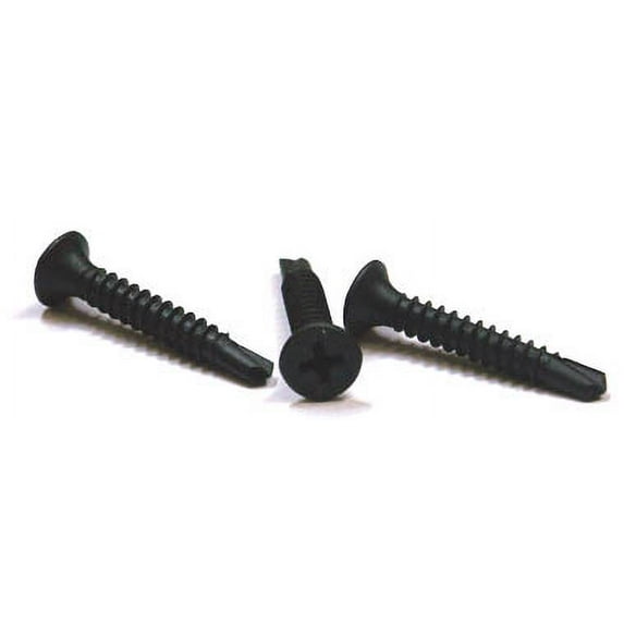 #6 x 1 3/8" Self-Drilling Drywall Screws / Phillips / Bugle Head / Steel / Black Phos - 7000 Piece Carton