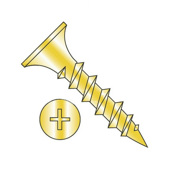 #6 x 1 5/8" Coarse Drywall Screws / Phillips / Bugle Head / Steel / Zinc Yellow Plating (Quantity: 5000 pcs)