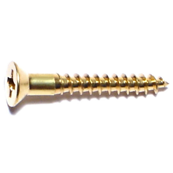 #6 x 1" Brass Phillips Flat Head Wood Screws WSFB-181