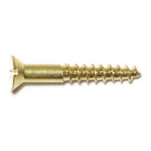 #6 x 1" Brass Slotted Flat Head Wood Screws WSFB-184 (25 pcs.)