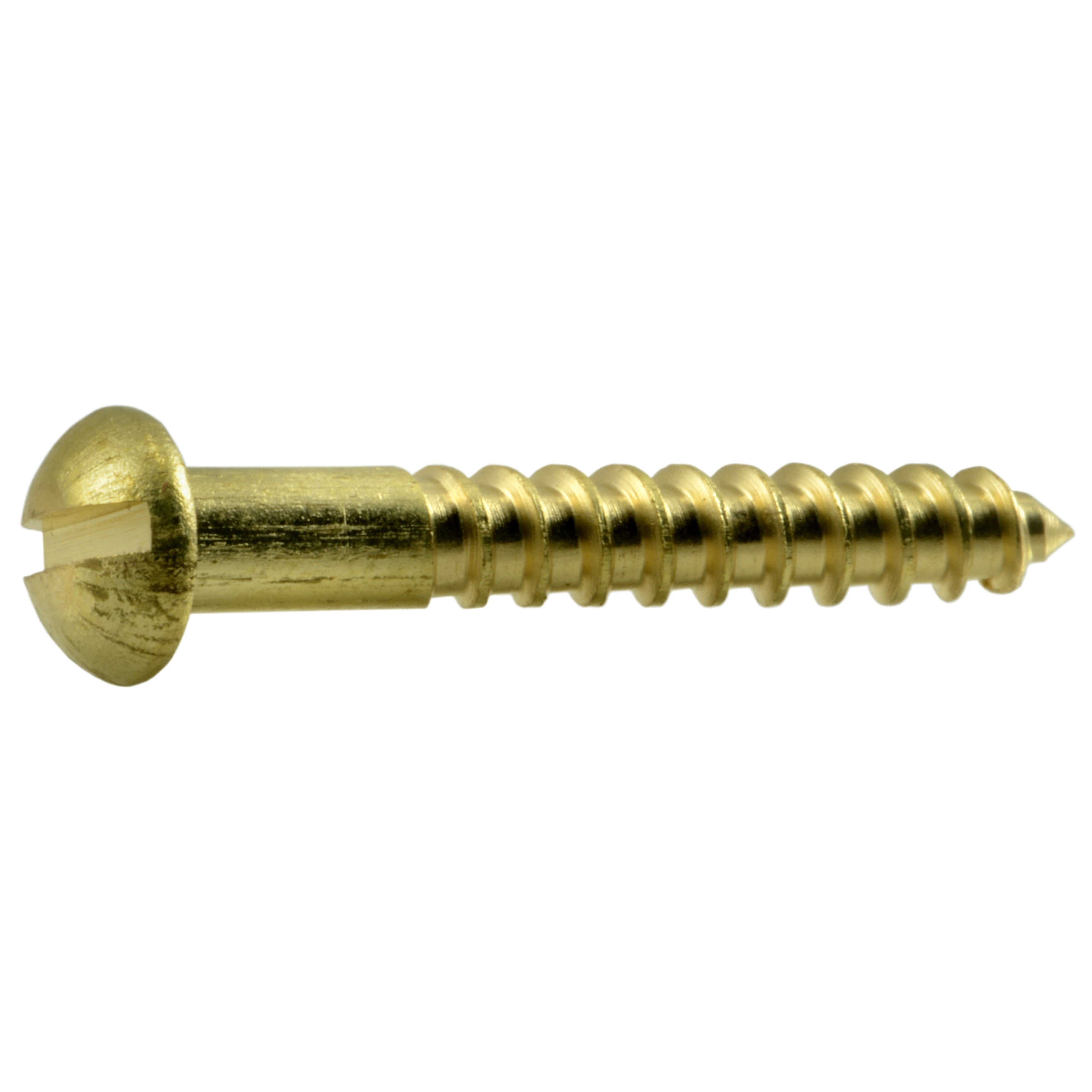 #6 x 1" Brass Slotted Round Head Wood Screws WSRB-123 (25 pcs.)