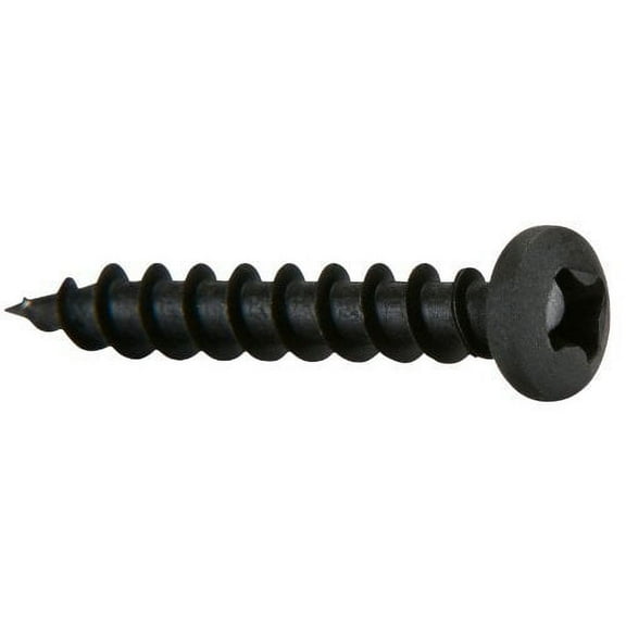 #6 x 1" Deep Thread Pan Head Screws Black 100 Pcs.
