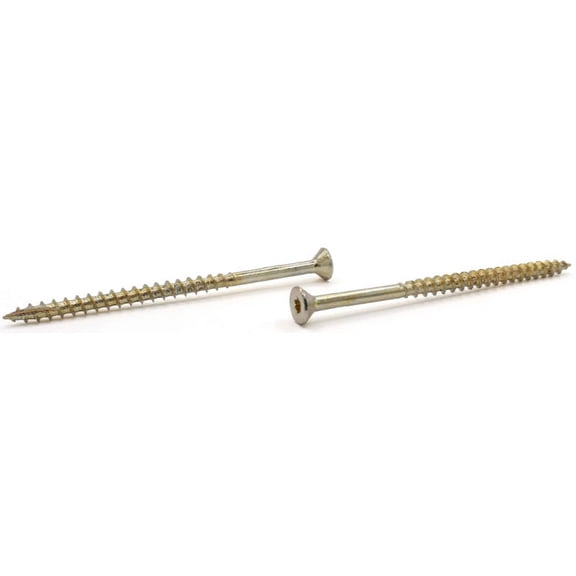 #6 x 1" Exterior Wood Screws / Six-Lobe (Torx) / Flat Head / Type 17 Pt / Steel / Zinc Yellow / With Nibs - 7000 Piece Carton