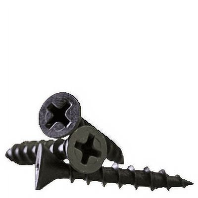 #6 x 1" Particle Board Screw, Flat Head, Phillips Drive, Black Phosphate, Hardened Steel (inch), (QUANTITY: 8000), RoHS Compliant