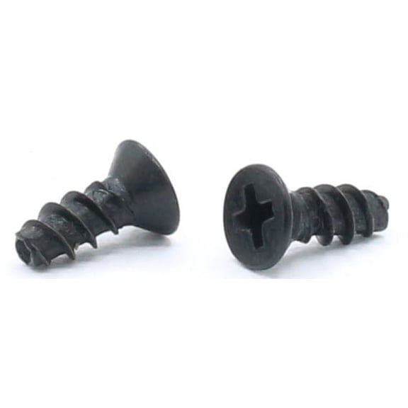 #6 x 1" Thread Forming Screws for Plastics (48-2) / Phillips / Flat Head / Steel / Black Oxide - 10000 Piece Carton