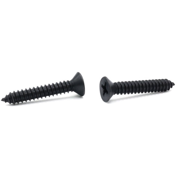#6 x 1" Type AB Self-Tapping Screws / Phillips / Flat Head / Steel / Black Oxide - 10000 Piece Carton