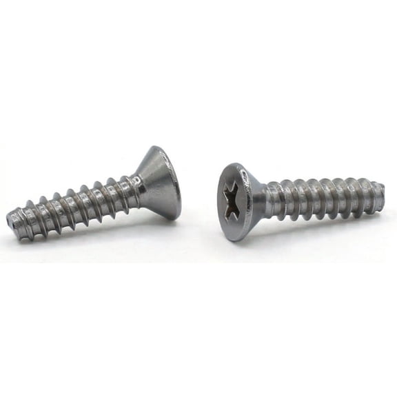 #6 x 1" Type B Self-Tapping Screws / Phillips / Flat Head / Steel / Zinc - 9000 Piece Carton
