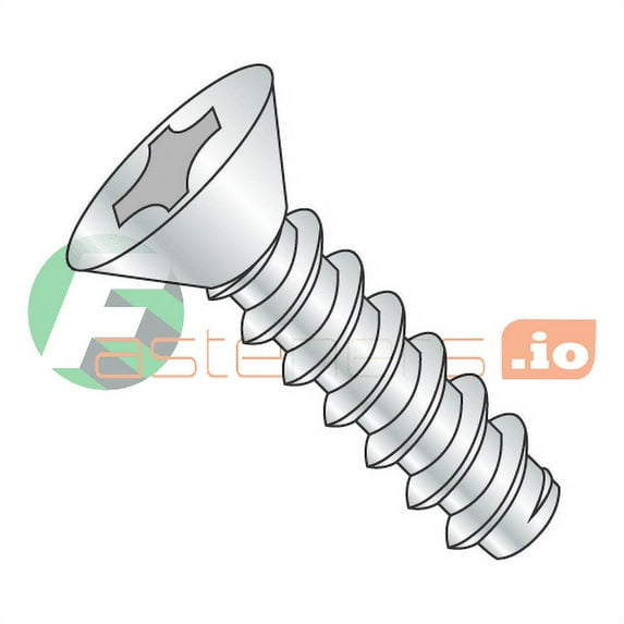 #6 x 1" Type B Self-Tapping Screws / Phillips / Flat Head / Steel / Zinc (Quantity: 9,000 pcs)