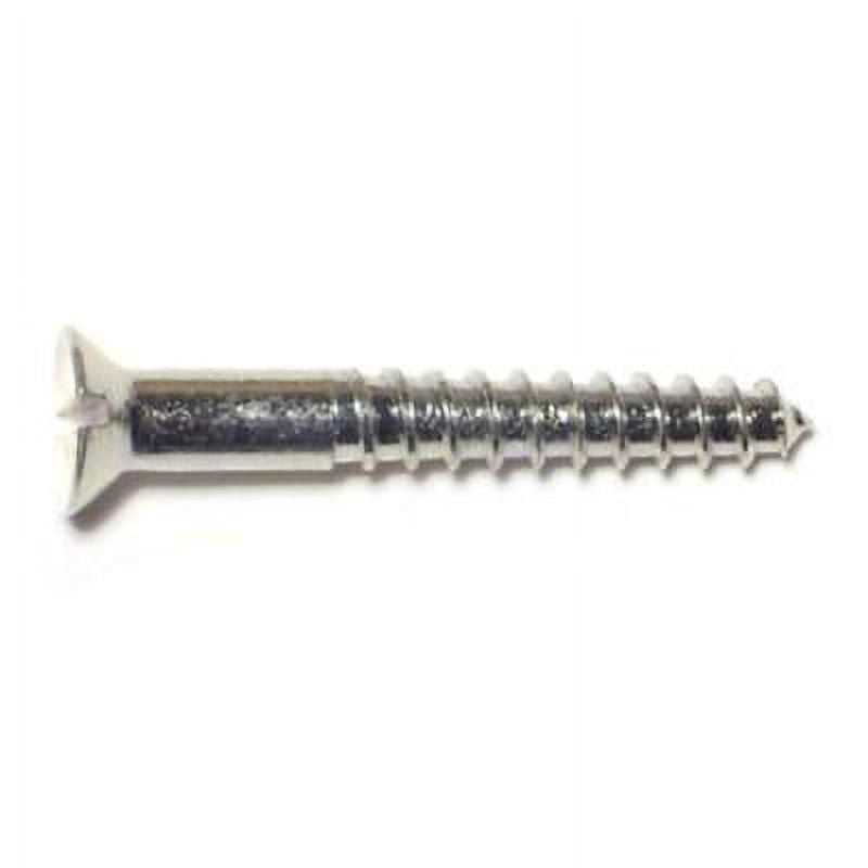 #6 x 1" Zinc Plated Steel Slotted Flat Head Wood Screws WSFS-119 (72 pcs.)