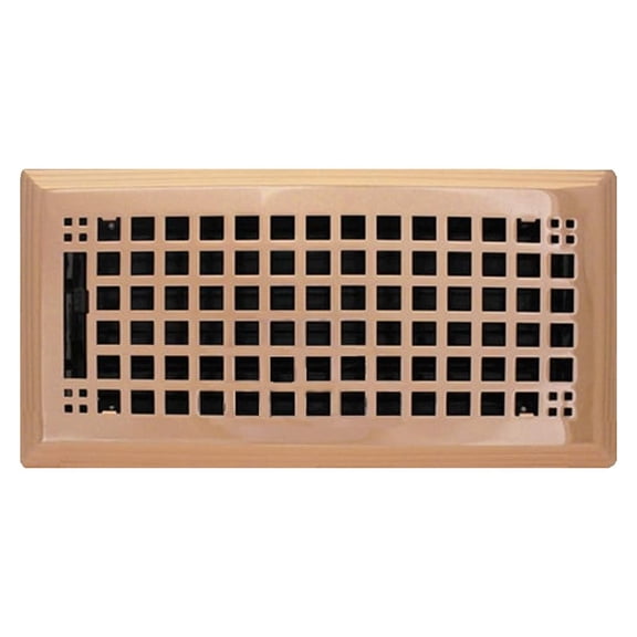 6" x 10" (7.625" x 11.625" Overall) Polished Copper Mission Register with Damper (HVAC Vent Cover)