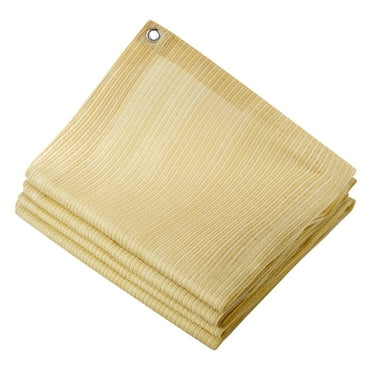 6' x 10' Beige Rectangle Sun Shade Sail Canopy Mesh Fabric UV Block