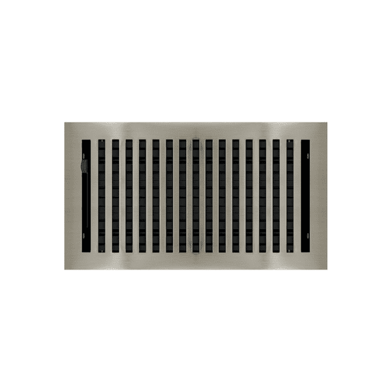 6" x 10" Brushed Nickel Contemporary Style Floor Register - Decorative Vent Cover