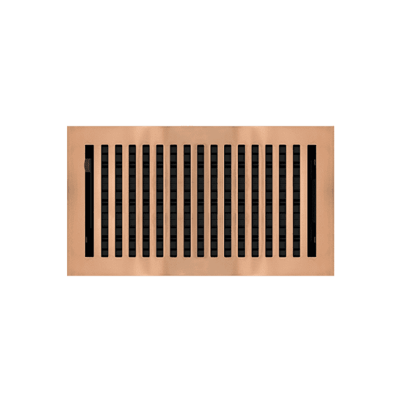 6" x 10" Copper Plated Contemporary Style Floor Register - Decorative Vent Cover