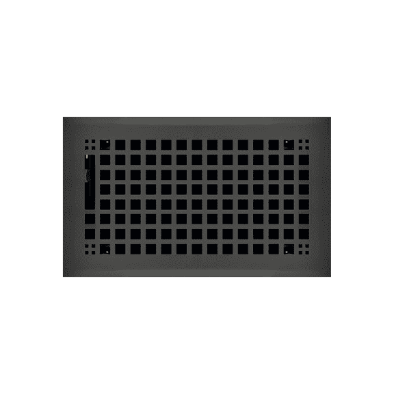 6" x 10" Flat Black Rockwell Style Floor Register - Decorative Vent Cover