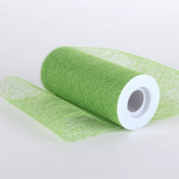 6 x 10 Yd Glitter Sisal Mesh Roll - Apple Green