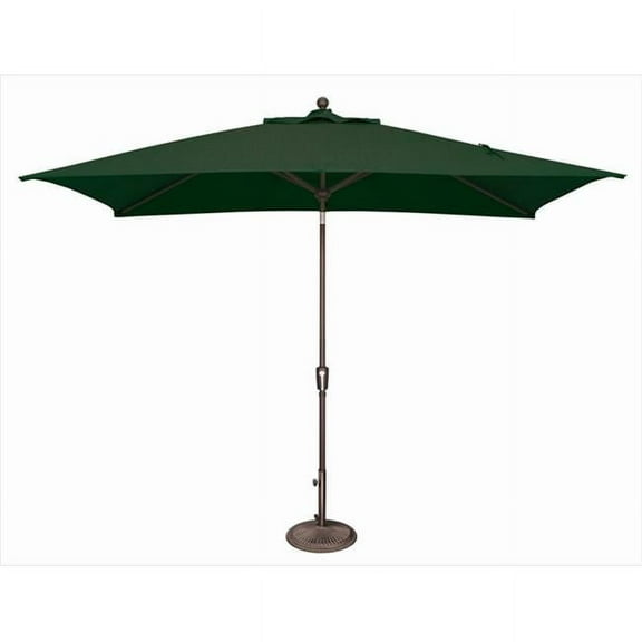 6 x 10 ft. Rectangle Push Button Tilt Market Umbrella  Forest Green