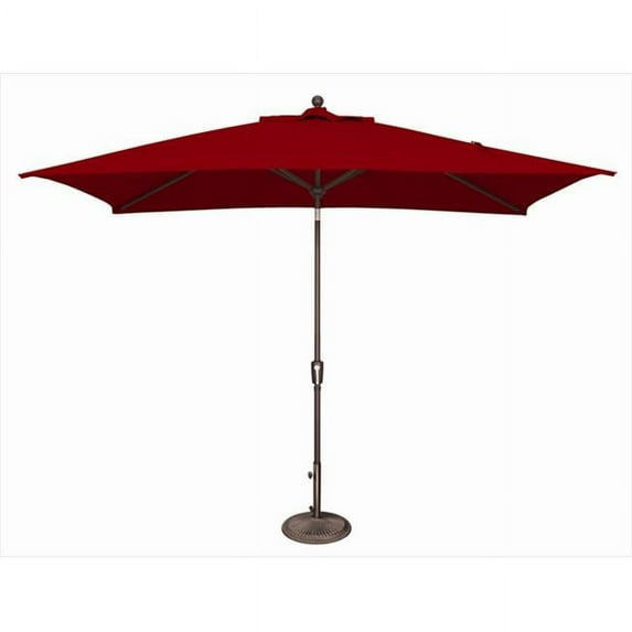 6 x 10 ft. Rectangle Push Button Tilt Market Umbrella Really Red
