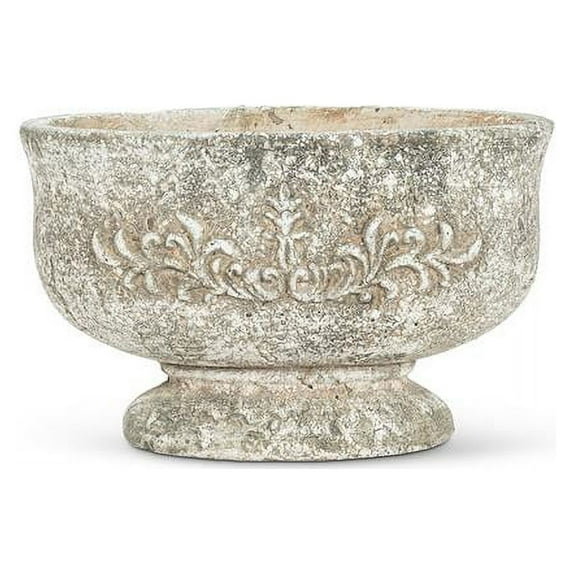 6 x 10 in. Oval Pedestal Planter, Grey - Small