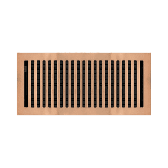 6" x 12" Copper Plated Contemporary Style Floor Register - Decorative Vent Cover