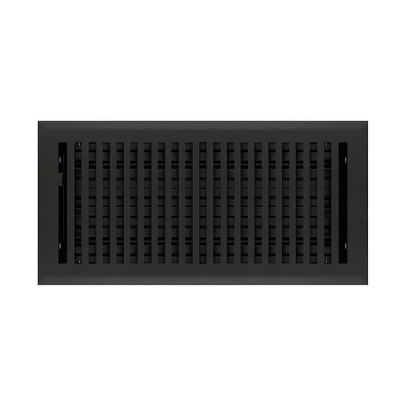 6" x 12" Flat Black Contemporary Style Floor Register - Decorative Vent Cover