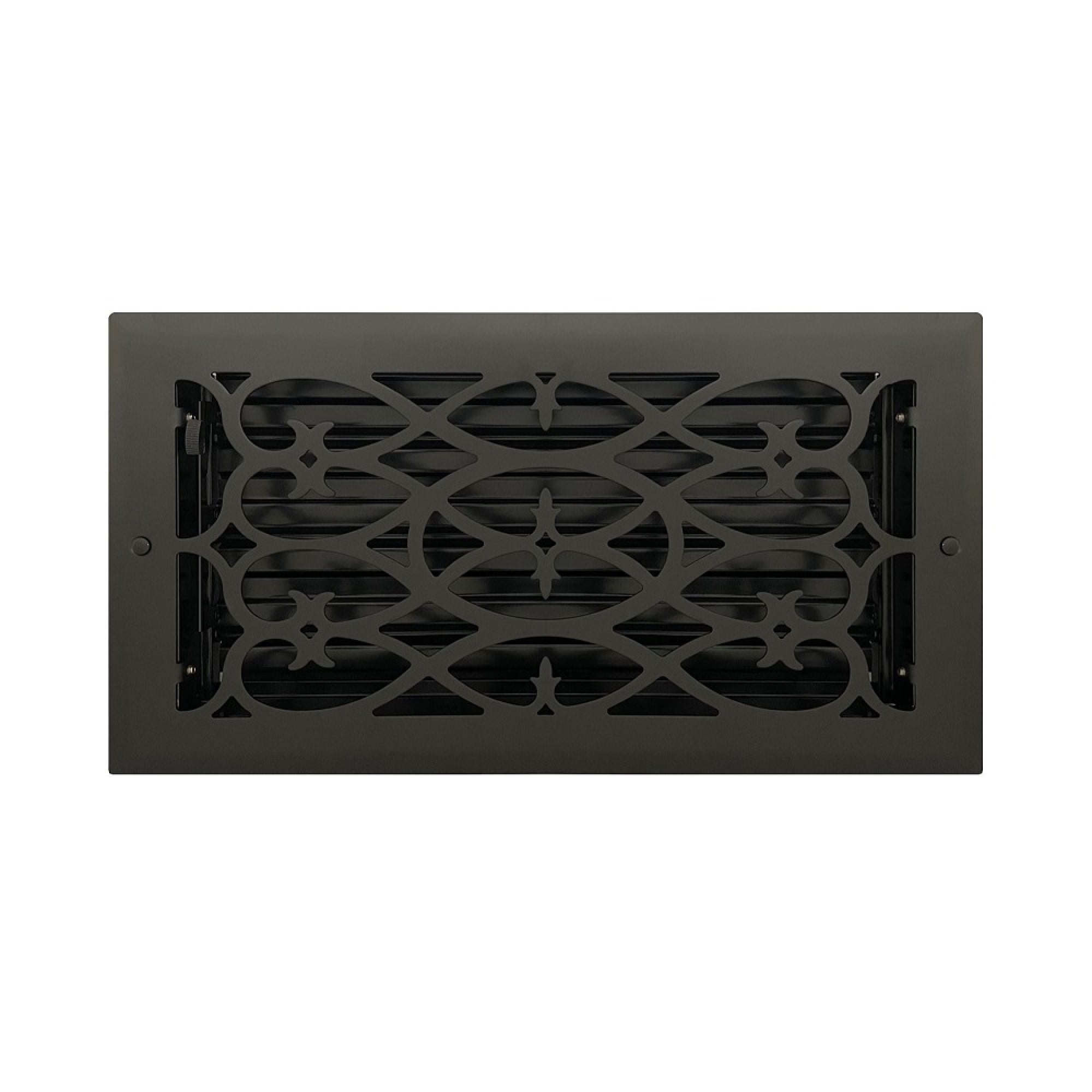 6" x 12" Flat Black Victorian Style Floor Register - Decorative Vent Cover