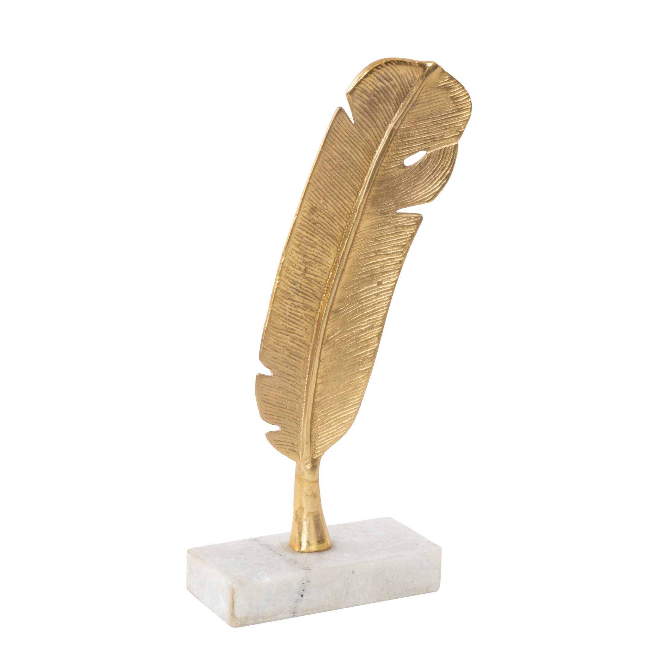 6" x 12" Gold Aluminum Metal Feather Bird Sculpture, by CosmoLiving by Cosmopolitan