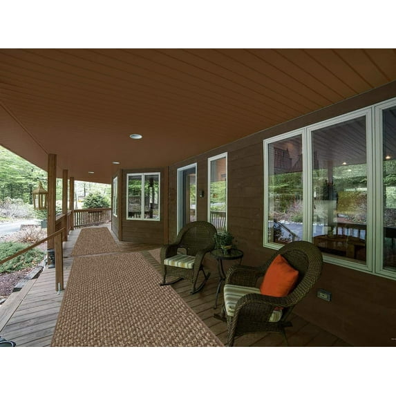 6' x 12' Indoor - Outdoor Area Rugs & Runners. Great for Porches, Patio's, Gazebo's, Sun Rooms and More! (Color: Acorn)