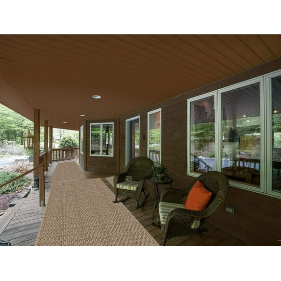 6' x 12' Indoor - Outdoor Area Rugs & Runners. Great for Porches, Patio's, Gazebo's, Sun Rooms and More! (Color: Ivory Forest)
