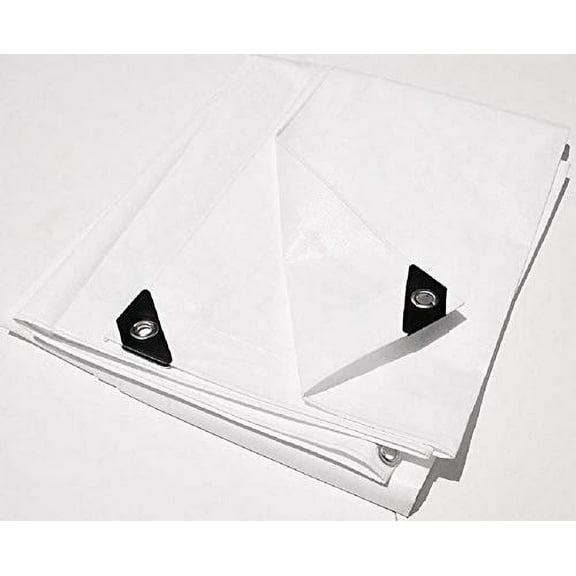 G3C2252L6' x 12' White Heavy Duty 12 mil Poly Tarp w/Grommets (Finished Size Approx. 5'6"" x 11'6"")"