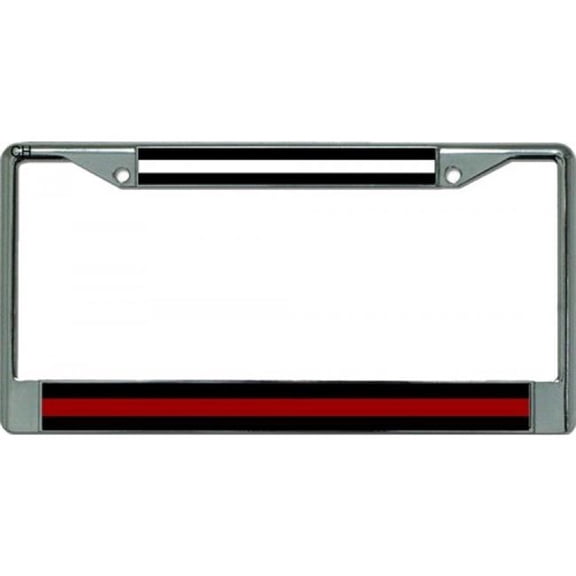 6 x 12 in. EMS & Firefighter Thin Line Chrome License Plate Frame