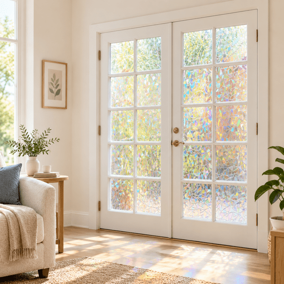 6 x 12 in Pre-Cut Door Window Film, 10 Pack, Prism Light Effect
