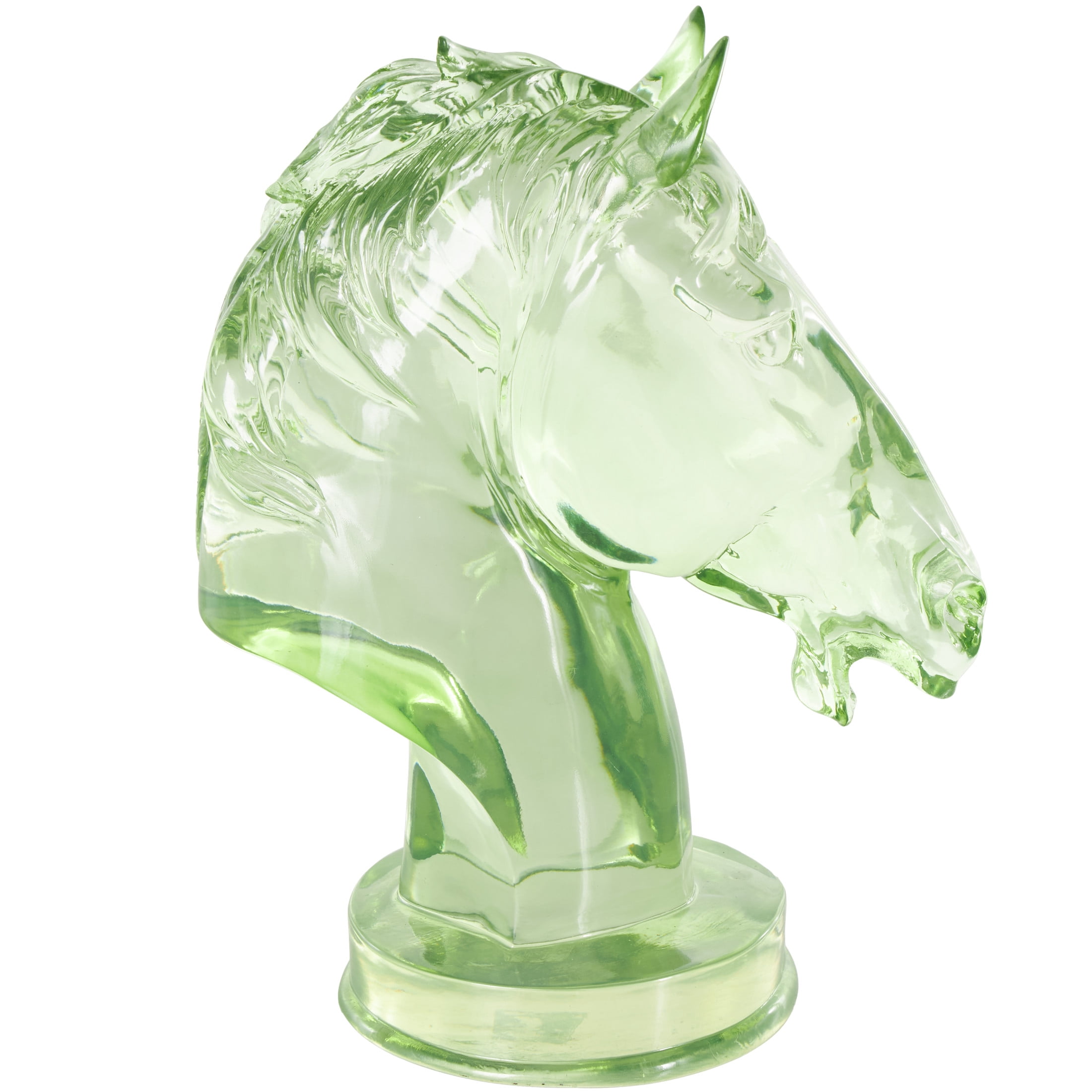6" x 13" Green Resin Tinted Horse Sculpture, by DecMode