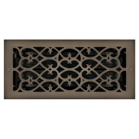 6" x 14" Oil Rubbed Bronze Victorian Style Floor Register - Decorative Vent Cover