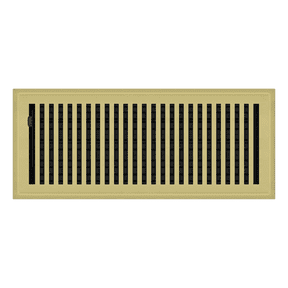 6" x 14" Polished Brass Contemporary Style Floor Register - Decorative Vent Cover