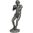 thumbnail image 1 of 6" x 16" Silver Polystone Football Player Sculpture, by DecMode, 1 of 9