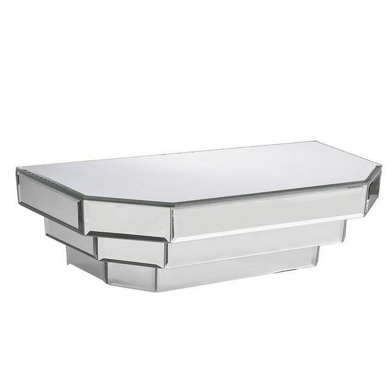 Contemporary Floating Mirrored Glass Stepped Shelf Contemporary Floating Mirrored Glass Stepped Shelf