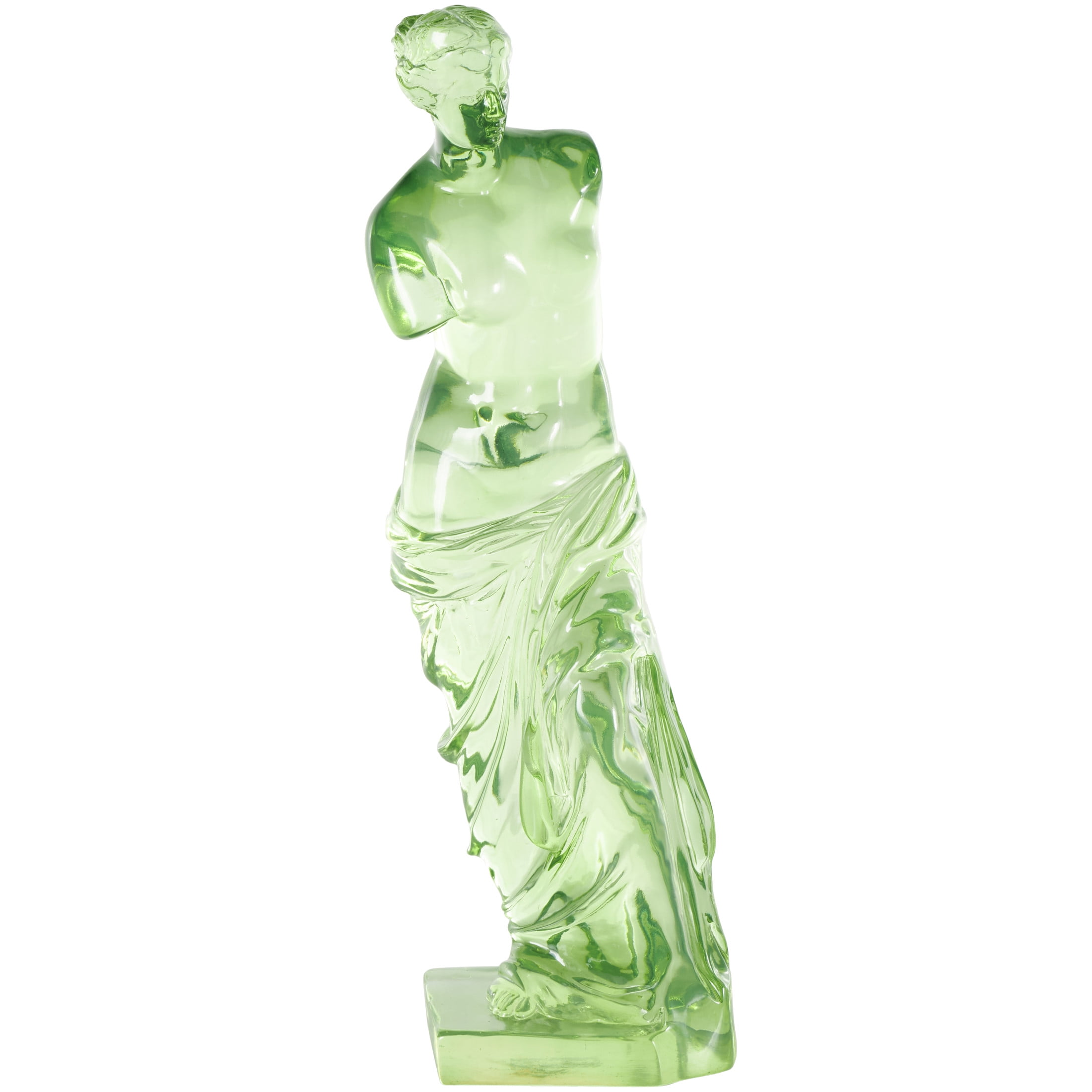 6" x 18" Green Resin Tinted Woman Sculpture, by DecMode