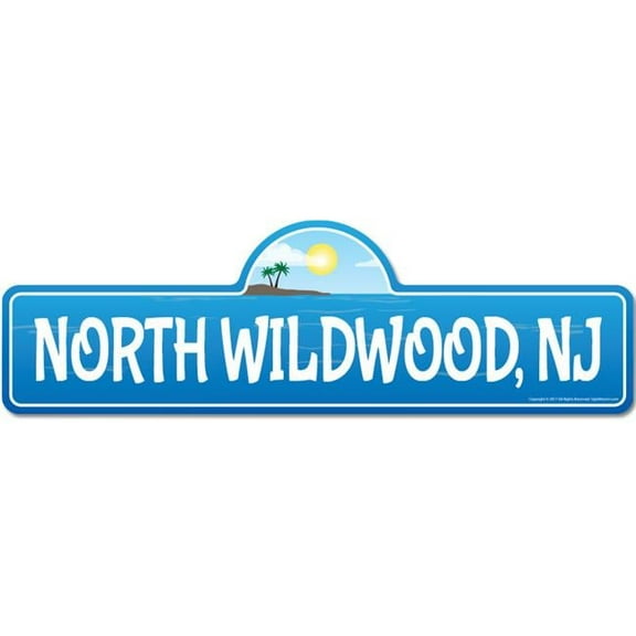 6 x 18 in. Beach Street Sign - North Wildwood, NJ New Jersey