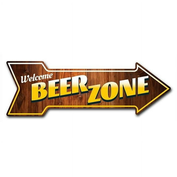 6 x 18 in. Indoor & Outdoor Decor Direction Sticker Vinyl Wall Decals - Beer Zone - 24 in.