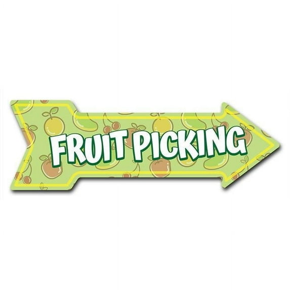 6 x 18 in. Indoor & Outdoor Decor Direction Sticker Vinyl Wall Decals - Fruit Picking - 24 in.
