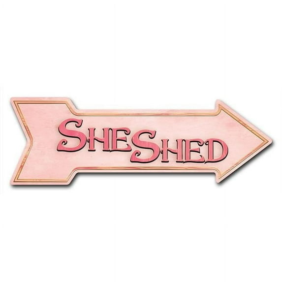 6 x 18 in. Indoor & Outdoor Decor Direction Sticker Vinyl Wall Decals - She Shed - 24 in.