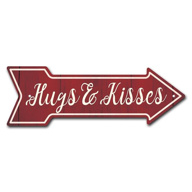 Hug Signage 6 x 18 in. Wide Hugs & Kisses Arrow Sign - Walmart.com