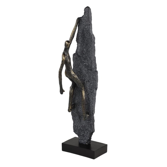 6" x 19" Bronze Polystone Climbing People Sculpture, by DecMode