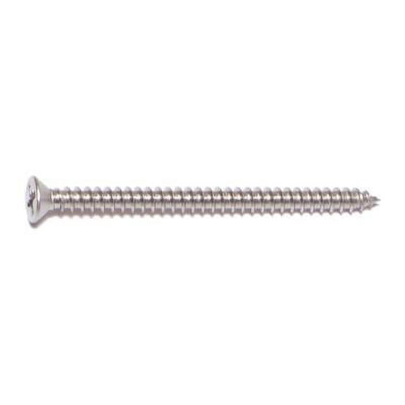 #6 x 2" 18-8 Stainless Steel Phillips Flat Head Sheet Metal Screws SMSFSS-157