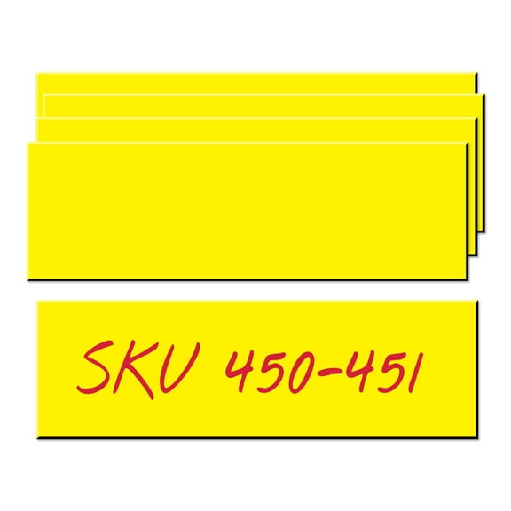 6 x 2 Dry Erase Magnetic Rack/Shelf Labels - Yellow - 10/Pack