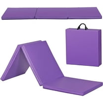 6' x 2' Tri-Fold Portable Folding Exercise Gym Mat Extra Thick Foam Gymnastics Mat Aerobics Yoga Martial Arts MMA Stretching Core Workouts w/Carrying Handle
