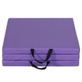 thumbnail image 1 of 6' x 2' Tri-Fold Portable Folding Exercise Gym Mat Extra Thick Foam Gymnastics Mat Aerobics Yoga Martial Arts Stretching Core Workouts With Carrying Handle,Purple, 1 of 14